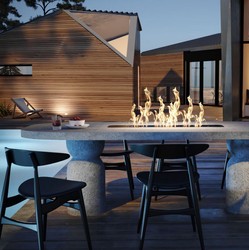 Casa Padrino tavolo da pranzo di lusso con camino a bioetanolo 240 x 110 x A. 75 cm - Diversi Colori - Tavolo da pranzo - Tavolo da giardino - Mobili sala da pranzo - Mobili da giardino