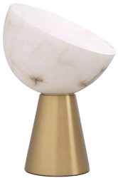 Casa Padrino luxury table lamp antique brass / alabaster Ø 30 x H. 45 cm - Round metal desk lamp with alabaster lampshade - Luxury lighting - Luxury furniture - Luxury interior