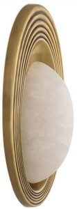 Casa Padrino Luxus Wandleuchte Vintage Messing / Alabaster 25 x 10 x H. 45 cm - Ovale Wandlampe - Wohnzimmer Wandleuchte - Hotel Wandleuchte - Restaurant Wandleuchte - Luxus Leuchten