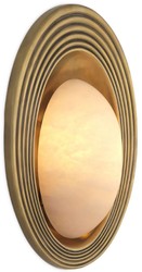 Casa Padrino applique murale de luxe laiton vintage / albâtre 25 x 10 x H. 45 cm - Applique murale ovale - Applique murale de salon - Applique murale d'hôtel - Luminaire de luxe - Meuble de luxe