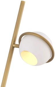 Casa Padrino Luxus Stehleuchte Antik Messing / Weiß / Schwarz Ø 26 x H. 150 cm - Schwenkbare Stehleuchte mit Marmorsockel - Luxus Stehleuchten - Luxus Leuchten - Luxus Möbel - Luxus Einrichtung