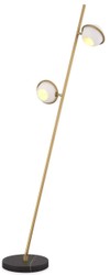 Casa Padrino luxury floor lamp antique brass / white / black Ø 26 x H. 150 cm - Swiveling floor lamp with marble base - Luxury floor lamps - Luxury lights - Luxury furniture - Luxury furnishings