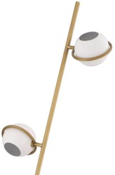 Casa Padrino luxury floor lamp antique brass / white / black Ø 26 x H. 150 cm - Swiveling floor lamp with marble base - Luxury floor lamps - Luxury lights - Luxury furniture - Luxury furnishings