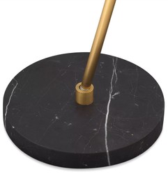 Casa Padrino luxury floor lamp antique brass / white / black Ø 26 x H. 150 cm - Swiveling floor lamp with marble base - Luxury floor lamps - Luxury lights - Luxury furniture - Luxury furnishings