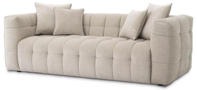 Luxus Wohnzimmer Sofa mit Kissen Sandfarben Luxury Living Room Sofa with Pillows Sand
