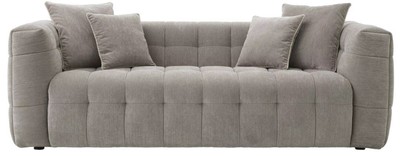 Casa Padrino Luxus Sofa Grau 230 x 100 x H. 75 cm - Wohnzimmer Sofa mit 4 Kissen - Wohnzimmer Möbel - Luxus Möbel - Wohnzimmer Einrichtung - Luxus Einrichtung - Luxus Qualität