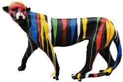 XXL Luxus Designer Garten Terrassen Wohnzimmer Deko Skulptur Figur Gepard XXL Luxury Designer Garden Terrace Living Room Decorative Sculpture Figure Cheetah