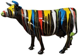 Lebensgroße XXL Luxus Designer Garten Terrassen Deko Skulptur Figur Kuh Life Size XXL Luxury Designer Garden Terrace Decorative Sculpture Figure Cow