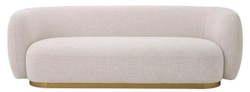 Casa Padrino canapé de luxe crème / laiton 223 x 96 x H. 71 cm - Canapé de salon - Canapé d'hôtel - Meuble de salon - Meuble d'hôtel - Meuble de luxe - Ameublement de luxe - Ameublement de salon