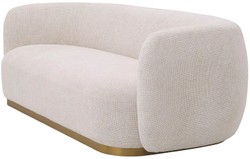 Casa Padrino canapé de luxe crème / laiton 223 x 96 x H. 71 cm - Canapé de salon - Canapé d'hôtel - Meuble de salon - Meuble d'hôtel - Meuble de luxe - Ameublement de luxe - Ameublement de salon