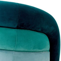 Casa Padrino fauteuil pivotant de luxe vert / turquoise / bleu / noir 91 x 80 x H. 66 cm - Fauteuil de salon en velours - Meuble de salon - Meuble de luxe - Ameublement de salon de luxe