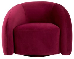 Casa Padrino luxury swivel armchair bordeaux red / light red / red / black 91 x 80 x H. 66 cm - Living room armchair - Living room furniture - Luxury furniture - Luxury furnishings