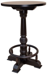Casa Padrino luxury bar table with footrest dark brown Ø 75 x H. 110 cm - Round solid wood table - Round solid wood bar table - Solid wood furniture - Bar furniture - Gastronomy furniture