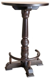 Casa Padrino luxury bar table with footrest dark brown 75 x 50 x H. 110 cm - Solid wood semicircular table - Solid wood bar table - Solid wood furniture - Bar furniture