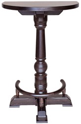 Casa Padrino tavolo da bar di lusso con poggiapiedi marrone scuro 75 x 50 x A. 110 cm - Tavolo semicircolare in legno massello - Mobili in legno massello - Mobili da bar