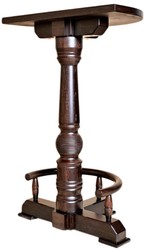 Casa Padrino tavolo da bar di lusso con poggiapiedi marrone scuro 75 x 50 x A. 110 cm - Tavolo semicircolare in legno massello - Mobili in legno massello - Mobili da bar