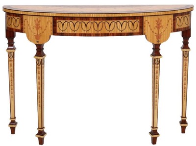 Luxus Barock Massivholz Konsole Konsolentisch Naturfarben Braun Luxury Baroque Solid Wood Console Table Natural Brown