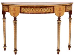 Casa Padrino consolle barocco di lusso naturale / marrone - Consolle in legno massello fatta a mano con cassetto - Mobili soggiorno di lusso in stile barocco - Mobili barocchi - Arredi barocchi