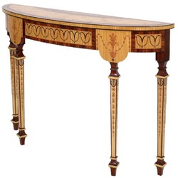 Casa Padrino consolle barocco di lusso naturale / marrone - Consolle in legno massello fatta a mano con cassetto - Mobili soggiorno di lusso in stile barocco - Mobili barocchi - Arredi barocchi