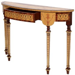 Casa Padrino consolle barocco di lusso naturale / marrone - Consolle in legno massello fatta a mano con cassetto - Mobili soggiorno di lusso in stile barocco - Mobili barocchi - Arredi barocchi