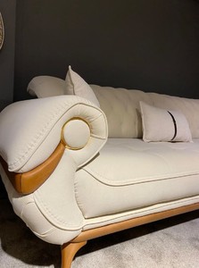 Casa Padrino Luxus Chesterfield Wohnzimmer Sofa mit verstellbaren Rückenlehnen Creme / Braun - Chesterfield Wohnzimmer Möbel - Luxus Wohnzimmer Möbel - Luxus Möbel - Luxus Einrichtung