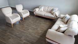 Casa Padrino canapé de salon Chesterfield de luxe avec dossiers réglables crème / marron - Mobilier de salon Chesterfield - Meuble de salon de luxe - Meuble de luxe - Ameublement de luxe