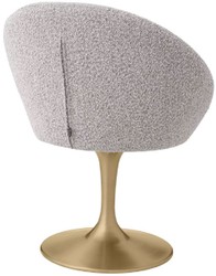 Casa Padrino luxury dining room chair gray / brass 67 x 57 x H. 78.5 cm - Swivel chair in the 60s design - Dining room furniture - Luxury furniture - Luxury furnishings - Dining room furnishings