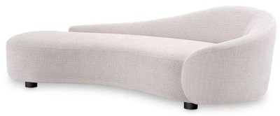 Casa Padrino luxury sofa white / black 230 x 113 x H. 70 cm - Curved living room sofa - Living room furniture - Living room furnishings - Luxury furniture - Luxury furnishings - Furniture luxury