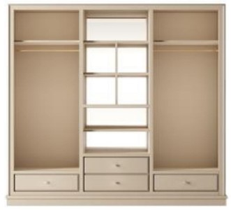 Casa Padrino Luxury Wardrobe Beige 200 x 60 x H. 200 cm - Open Bedroom Cabinet - Bedroom Furniture - Hotel Furniture - Luxury Furniture - Luxury Furnishings - Bedroom Furnishings