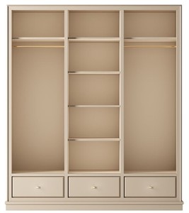 Casa Padrino Luxury Wardrobe Beige 200 x 60 x H. 230 cm - Open Bedroom Cabinet - Bedroom Furniture - Hotel Furniture - Luxury Furnishings - Bedroom Furnishings - Luxury Furniture