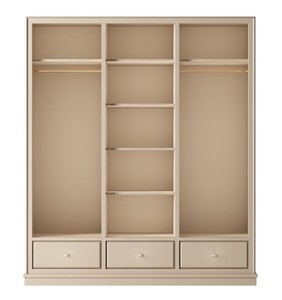 Casa Padrino Luxury Wardrobe Beige 200 x 60 x H. 200 cm - Open Bedroom Cabinet - Bedroom Furniture - Hotel Furniture - Luxury Furnishings - Bedroom Furnishings - Luxury Furniture