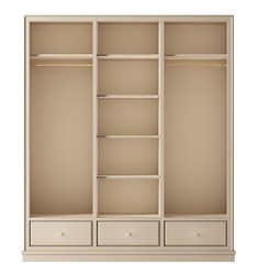 Offener Luxus Kleiderschrank Schlafzimmerschrank mit LED Beleuchtung Beige Open Luxury Wardrobe Bedroom Cabinet with LED Lighting Beige