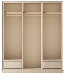 Casa Padrino Armadio di Lusso Beige 200 x 60 x A. 230 cm - Armadio Camera da Letto Aperta - Mobili Camera da Letto - Mobili Hotel - Arredi Camera da Letto - Mobili di Lusso - Arredi di Lusso