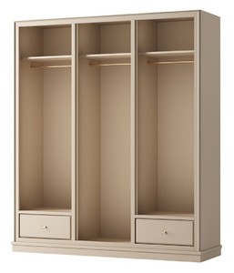 Casa Padrino Luxus Kleiderschrank Beige 200 x 60 x H. 200 cm - Offener Schlafzimmer Schrank - Schlafzimmer Möbel - Hotel Möbel - Schlafzimmer Einrichtung - Luxus Möbel - Luxus Einrichtung