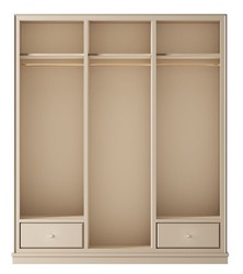 Casa Padrino Armoire de Luxe Beige 200 x 60 x H. 200 cm - Armoire de Chambre Ouverte - Mobilier de Chambre - Mobilier d'Hôtel - Ameublement de Chambre - Mobilier de Luxe - Ameublement de Luxe