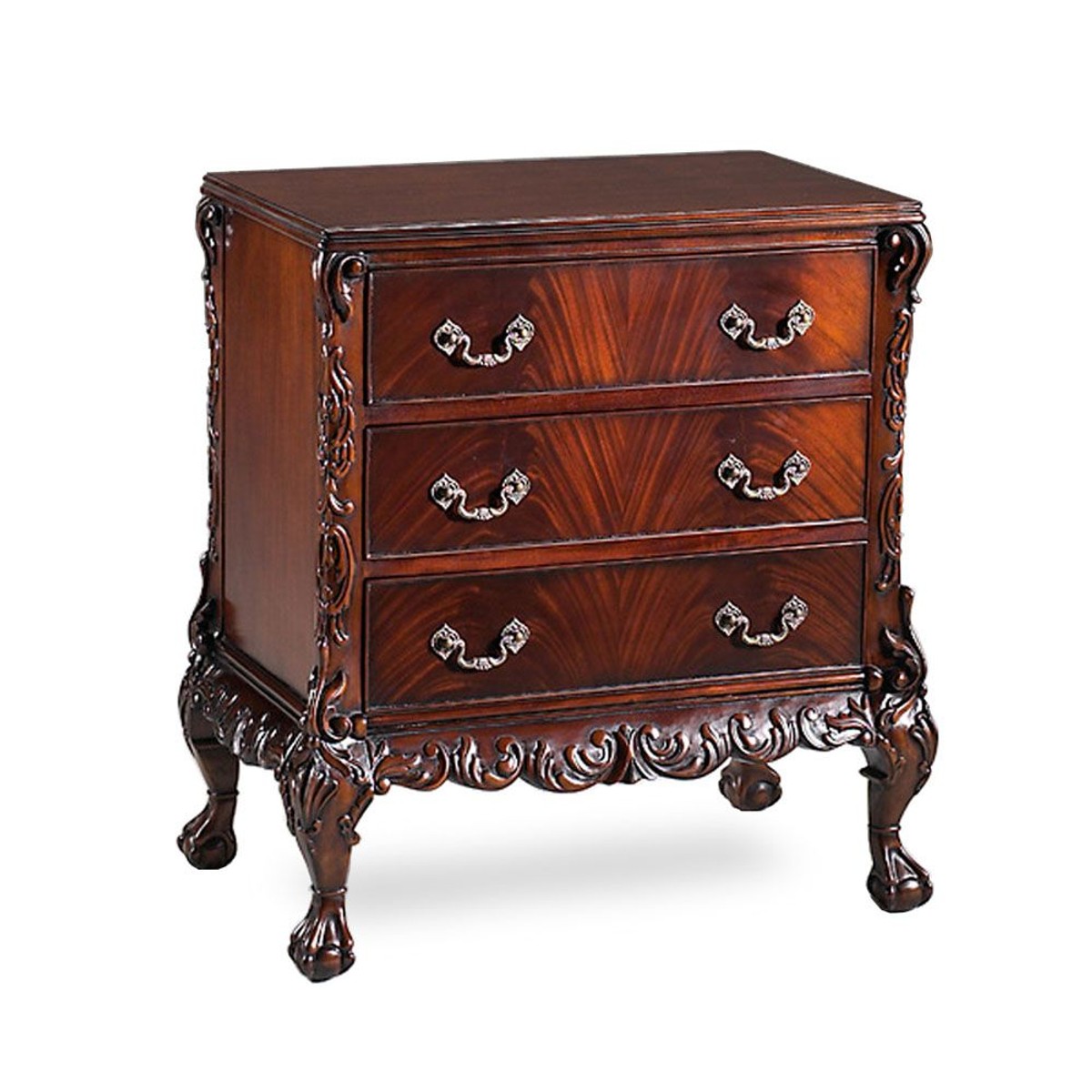 Casa Padrino cómoda barroca de lujo marrón oscuro - mesita de noche con 3 cajones - muebles de lujo Casa Padrino cómoda barroca de lujo marrón oscuro - mesita de noche con 3 cajones - muebles de lujo
