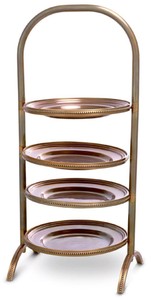 Casa Padrino etagere di lusso con manico ottone vintage 21 x 18,5 x A. 47,5 cm - Accessori per gastronomia - Accessori per ristorante - Accessori per hotel - Accessori di lusso - Qualità di lusso