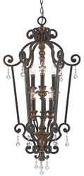 Casa Padrino lámpara de araña barroco de cristal bronce / oro antiguo Ø 52 x A. 105 cm - Magnífico lámpara de araña de estilo barroco - Lámparas de araña de salón - Muebles barrocos