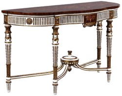 Luxus Barock Massivholz Konsole Konsolentisch Weiß Braun Gold Luxury Baroque Solid Wood Console Table White Brown Gold