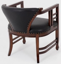 Casa Padrino luxury Art Nouveau leather armchair black / dark brown - Genuine leather living room armchair - Leather furniture - Art Nouveau Furniture - Luxury furniture in Art Nouveau style