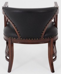 Casa Padrino luxury Art Nouveau leather armchair black / dark brown - Genuine leather living room armchair - Leather furniture - Art Nouveau Furniture - Luxury furniture in Art Nouveau style