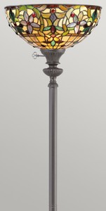 Casa Padrino Luxus Tiffany Stehleuchte Mehrfarbig / Vintage Bronze Ø 36 x H. 178 cm - Tiffany Stehlampe - Tiffany Leuchten - Tiffany Stehleuchten - Wohnzimmer Stehleuchten - Büro Stehleuchten