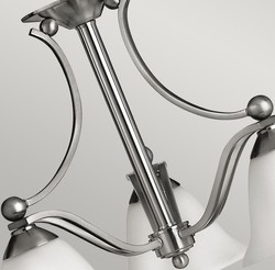 Casa Padrino lampadario Art Deco di lusso argento / bianco Ø 57,2 x A. 49 cm - Lampadario rotondo in metallo con paralumi in vetro - Lampadario soggiorno - Luci Art Deco - Luci di lusso