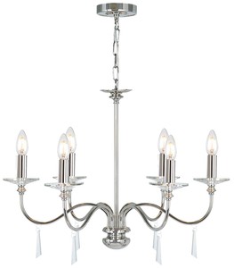 Casa Padrino lámpara de araña de cristal Art Nouveau plata Ø 71 x A. 51 cm - Lámpara de araña de metal redonda - Lámpara de Araña de Salón Barroco y Art Nouveau - Lámparas Barrocos y Art Nouveau