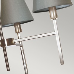 Casa Padrino lustre de luxe argent / gris Ø 61,8 x H. 44,5 cm - Lustre rond en métal avec abat jour - Lustre de salon - Luminaire de luxe - Meuble de luxe - Intérieur de luxe
