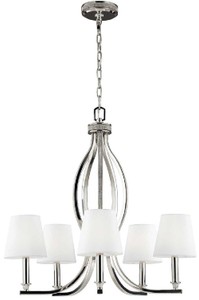 Casa Padrino lámpara de araña Art Nouveau plata / blanco Ø 64,1 x A. 63,5 cm - Lámpara de araña de metal redonda - Lámpara de Araña de Salón Barroco y Art Nouveau - Lámparas Barrocos y Art Nouveau