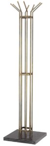 Casa Padrino portemanteau de luxe laiton vintage / noir 38,5 x 38,5 H. 165,5 cm - Porte manteau en inox avec socle en marbre - Meuble penderie - Meuble de luxe - Ameublement de luxe