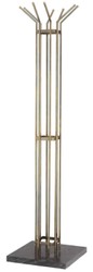 Casa Padrino stand guardaroba di lusso ottone vintage / nero 38,5 x 38,5 A. 165,5 cm - Stand guardaroba in acciaio inox con base in marmo - Mobili armadio - Mobili di lusso - Arredamento di lusso