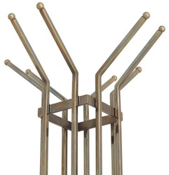 Casa Padrino stand guardaroba di lusso ottone vintage / nero 38,5 x 38,5 A. 165,5 cm - Stand guardaroba in acciaio inox con base in marmo - Mobili armadio - Mobili di lusso - Arredamento di lusso