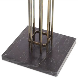 Casa Padrino stand guardaroba di lusso ottone vintage / nero 38,5 x 38,5 A. 165,5 cm - Stand guardaroba in acciaio inox con base in marmo - Mobili armadio - Mobili di lusso - Arredamento di lusso